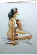 Fine Art Nude watercolour - Words of Love and Inspiration card