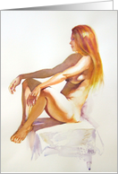 Fine Art Watercolour Nude meditational inspirational card