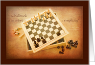 Chess board simplicity artist - blank note card