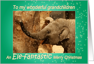 Little Elephant - Merry Christmas to my grandchildren card