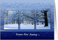 Reaching Far Winter Tree - Happy Holidays from Far Away card
