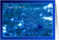 Dank je wel - Thank you Dutch Nederlands - Sparkling blue Imagination card