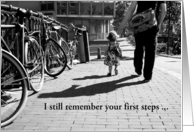 Still remember your first steps, happy birthday daughter! custom text card