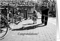 Walk safely first steps little girl - Congratulations black and white card