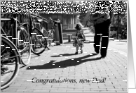 Walk safely first steps little girl - Congratulations new Dad card