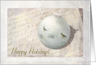 Victorian Holidays - Geese on Christmas ornament - Happy Holidays card