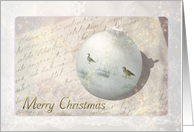 Victorian Holidays - Geese on Christmas ornament - Merry Christmas card