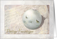 Victorian Holidays - Geese on Christmas ornament - Dutch Feestdagen card