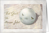Victorian Christmas Geese on ornament - German Viel Glck Neuen Jahr card