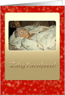 Baby Jesus in manger - Zalig Kerstfeest Christmas Dutch Nederlands -R card
