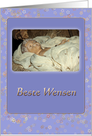 Baby Jesus in manger - Beste Wensen Best Wishes Holidays Dutch card