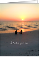 Gay & Lesbian Love and Romance Two men enjoying the beach and setting sun card