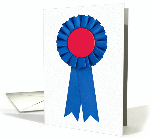 Well Done Blue and Red Ribbon Blank Note card (1100008)