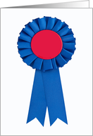 Well Done Blue and Red Ribbon Blank Note Card