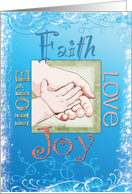 Christmas Card with Faith, Hope, Love and Joy card