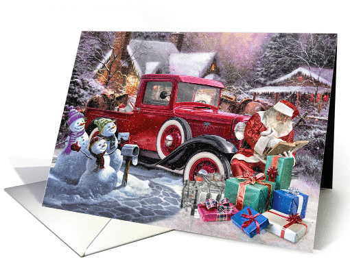 Hot Rod Christmas - Santas Vintage Truck card (1102438)