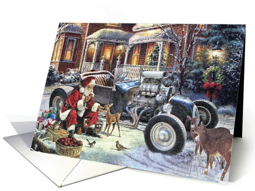 Hot Rod Christmas - Santa And The Animals card (1102680)