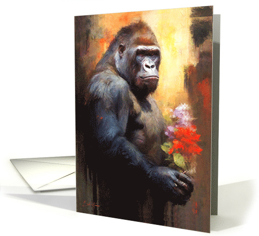 I'm Sorry Gorilla with flowers card (1767828)