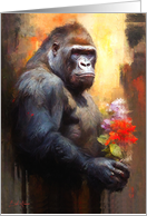 I’m Sorry Gorilla with flowers card