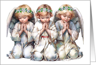 Three Angels In Prayer Christmas card