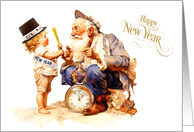Father Time & Baby New Year Happy New Year card