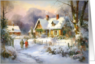 Christmas Winter’s Warmth At The Farm Cottage card