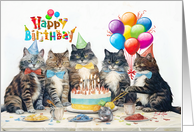 Whiskers and Wishes Happy Birthday card