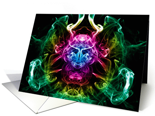 Smoke Warrior Abstract Art Blank Note card (1107458)