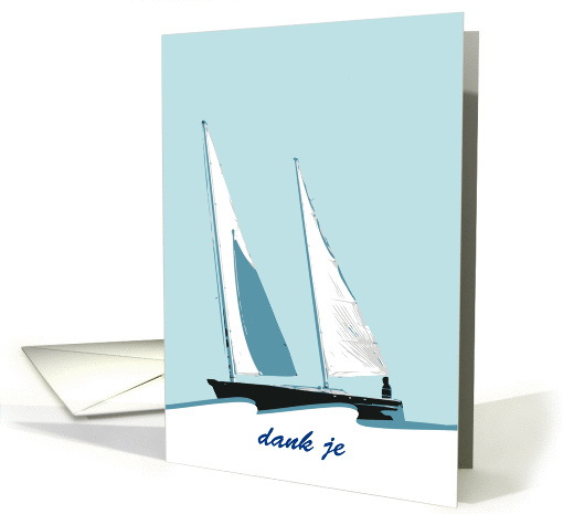 Ship on a rough Sea - Thank You card - Dutch card (1118264)