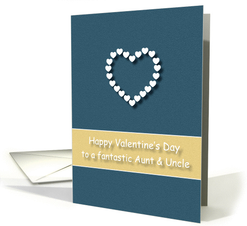 Fantastic Aunt and Uncle Blue Tan Heart Valentine's Day card (1175920)