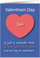 Son I love you Every Day Pink Heart Valentine’s Day card