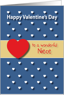 Wonderful Niece blue hearts Valentines Day card