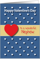 Wonderful Nephew blue hearts Valentines Day card