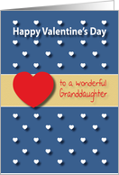 Wonderful Granddaughter blue hearts Valentines Day card