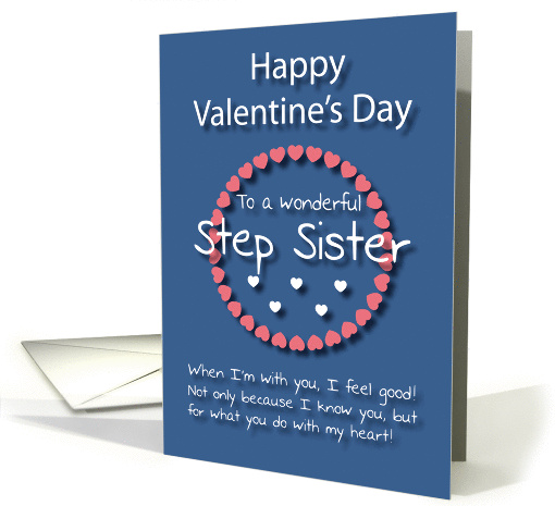 Wonderful Step Sister Blue Valentine's Day card (1177152)