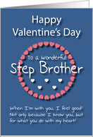 Wonderful Step Brother Blue Valentine’s Day card