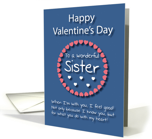 Wonderful Sister Blue Valentine's Day card (1177166)