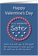 Wonderful Sister Blue Valentine’s Day card