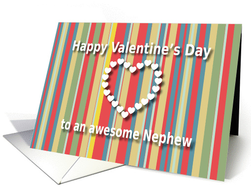 Awesome Nephew color stripes Valentine's Day card (1178422)