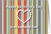 Awesome Aunt color stripes Valentine’s Day card