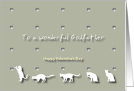 Cats Hearts Wonderful Godfather Valentine’s Day card