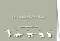 Cats Hearts Wonderful Husband Valentine’s Day card