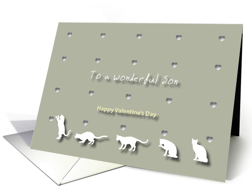 Cats Hearts Wonderful Son Valentine's Day card (1186328)