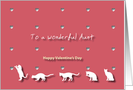 Cats Hearts Wonderful Aunt Valentine’s Day card