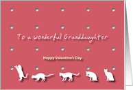 Cats Hearts Wonderful Granddaughter Valentine’s Day card