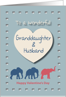 Elephants Hearts Wonderful Granddaughter and Husband Valentine’s Day card