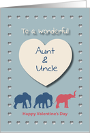 Elephants Hearts Wonderful Aunt and Uncle Valentine’s Day card