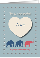 Elephants Hearts Wonderful Aunt Valentine’s Day card