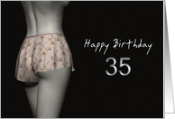 35th Sexy Birthday Colored Flowers Lingerie card