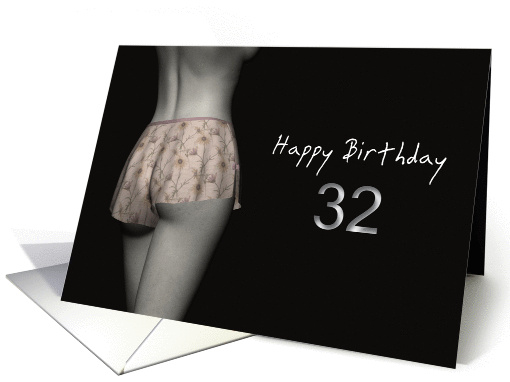 32nd Sexy Birthday Colored Flowers Lingerie card (1201352)
